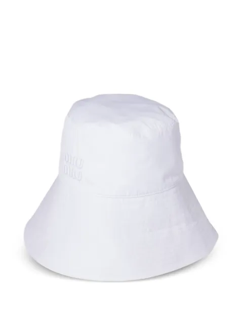 Miu Miu wide-brimmed poplin bucket hat White 5HC5242FPK