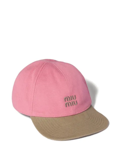 Miu Miu Drill baseball cap Pink 5HC3692CWC