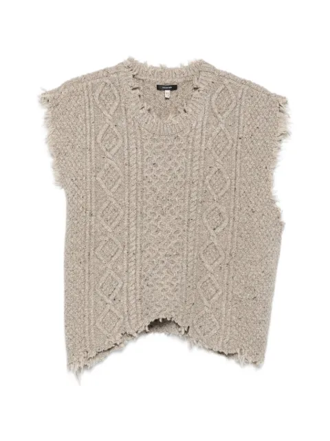 R13 cable-knit frayed vest Grey R13WY228