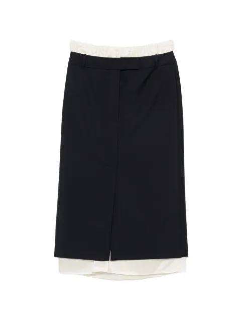 Róhe Boxer layered mid skirt Black 42032125
