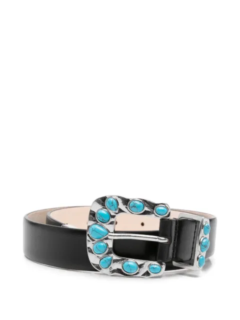 Déhanche Juna turquoise-embellished belt Black JUNATURQBLACKS