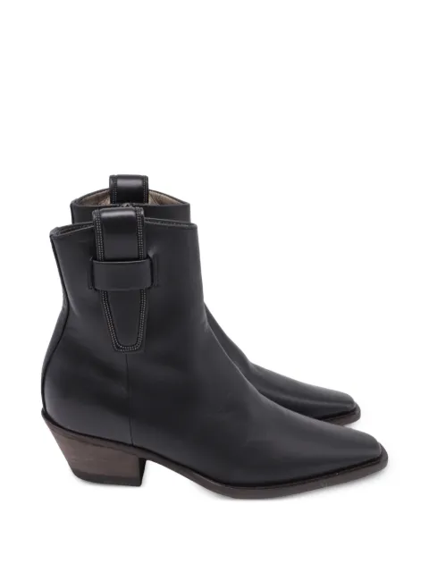 Brunello Cucinelli Vintage Western monili leather ankle boots Black RFCPUUSSH716532W