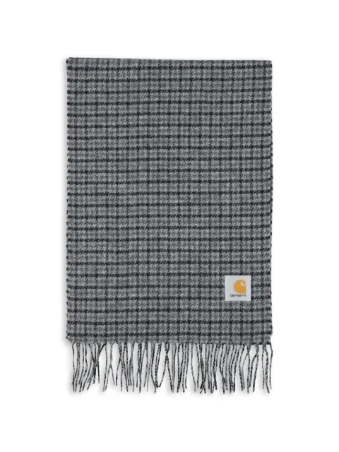 Carhartt WIP checked fringed scarf Grey I035472