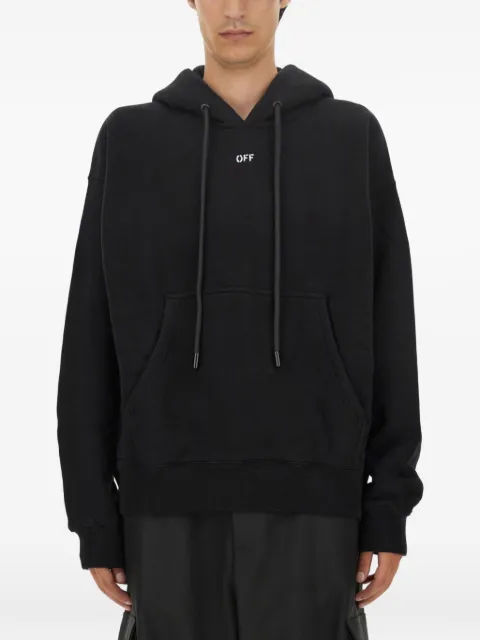 Off-White logo-print hoodie Black OMBB085