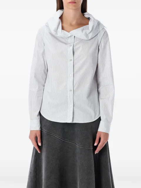 OUR LEGACY striped collapsed-collar shirt White W4252KD