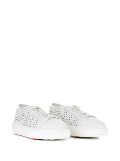 Santoni perforated leather sneakers White WBCD61223