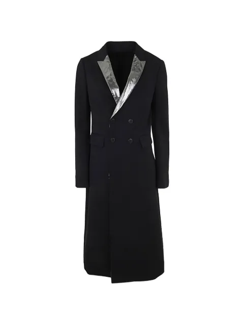SAPIO double-breasted collared coat Black N2GABARDINESMOKING