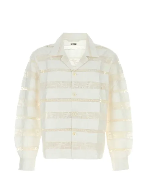 BODE lace-panelled shirt White MRF24SH040