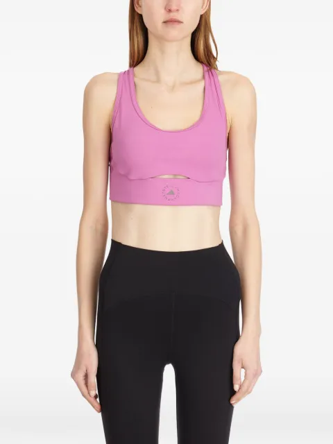 adidas by Stella McCartney logo-print yoga sports bra Pink JJ1639