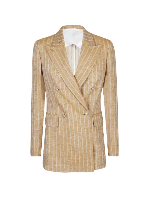 Eleventy double-breasted striped blazer Neutrals I80GIAF02