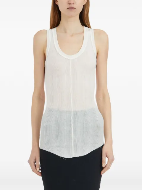 Marc Le Bihan raw-edge ribbed tank top White L2801