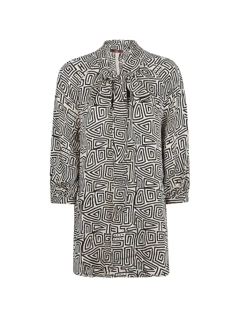 OBIDI geometric print tie-neck blouse Neutrals CAMICIAVALENTIN