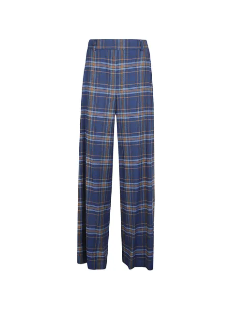 Niu checked wide-leg trousers Blue AW23208T075