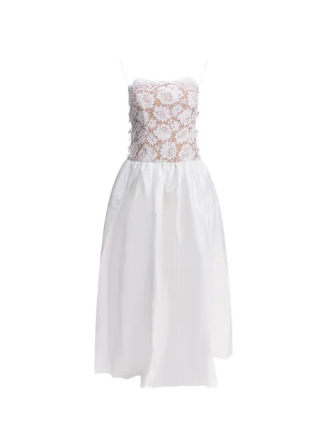 Self-Portrait lace-detail midi dress White AW25201XAW