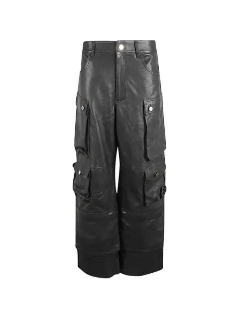 FERMAS cargo leather trousers Black CARGOPANTS