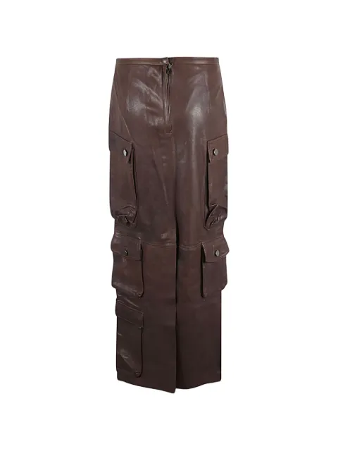 FERMAS leather cargo maxi skirt Brown CARGOSKIRT