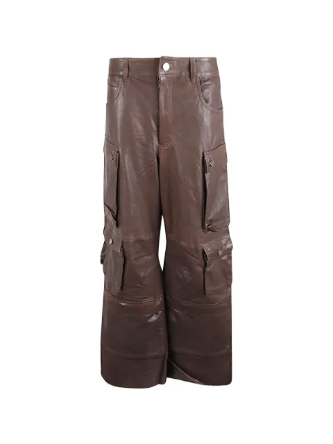 FERMAS leather cargo pants Brown CARGOPANTS