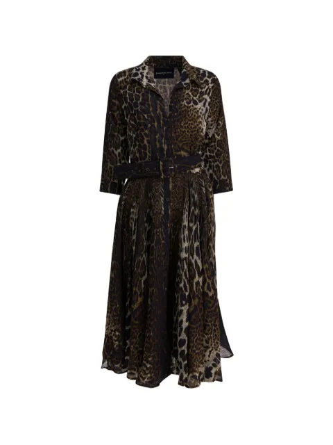Samantha Sung leopard print belted midi dress Brown ASTERCOLOMBOLEOPARDBIGSEPIA