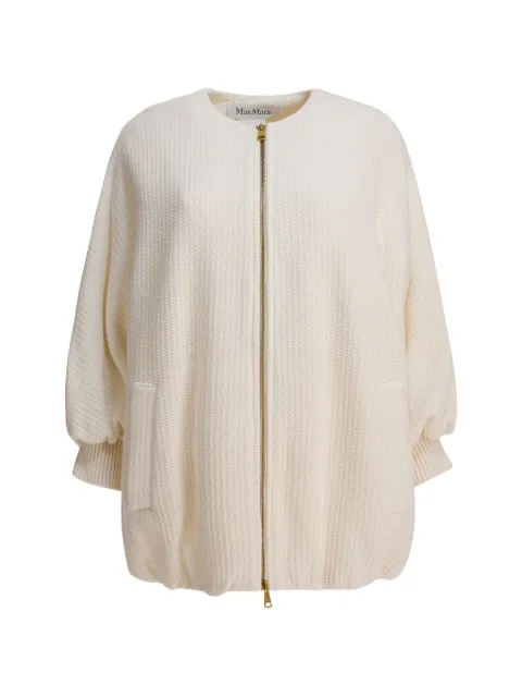 Max Mara crewneck ribbed jacket Neutrals 2521916061600