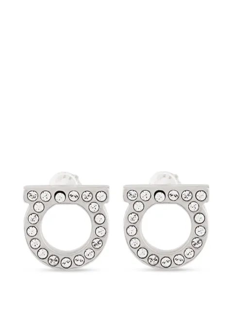 Ferragamo Gancini crystal-embellished earrings Silver 760123
