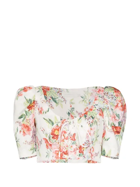 ZIMMERMANN Belltitue cropped top White 98TBTR