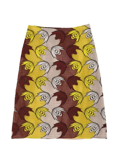 Marni leaf-print skirt Yellow GOMA0837V0URS001