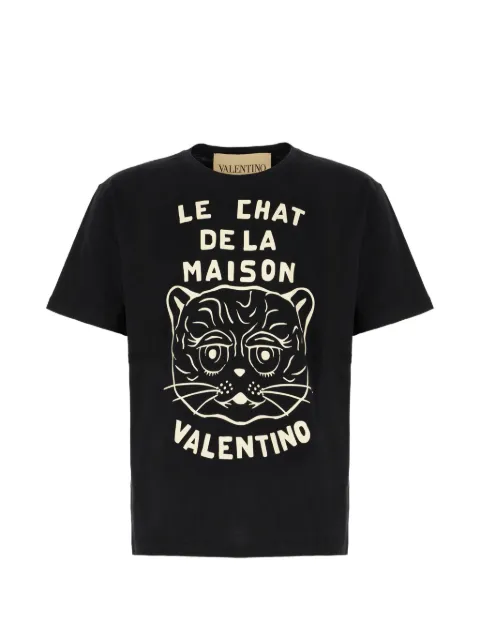 Valentino Garavani Le Chat De La Maison-print T-shirt Black VMG16PB32
