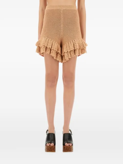 Chloé crochet ruffled shorts Neutrals 25UMS07545