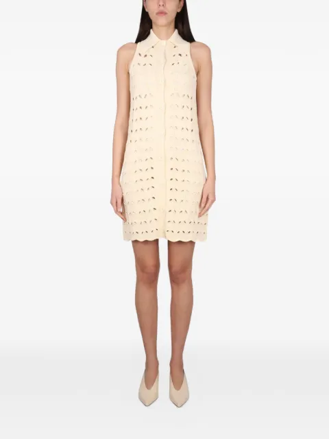 Max Mara Rivle pointelle button mini dress Neutrals 2323910131600