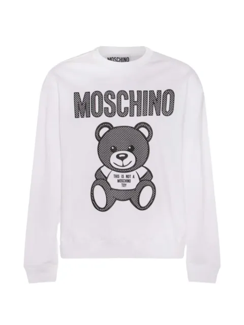 Moschino long-sleeve bear-detail sweatshirt White 1726