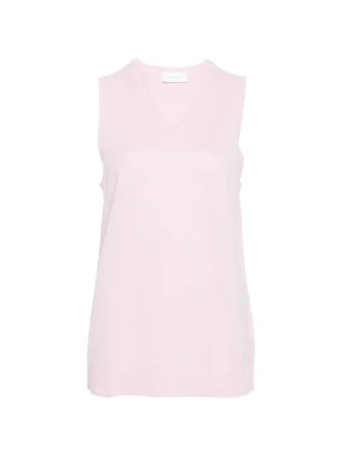 Sportmax V-neck wool vest Pink 12361041600