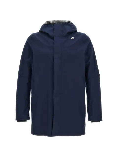 K-Way hooded logo-patch coat Blue K5126SWK89