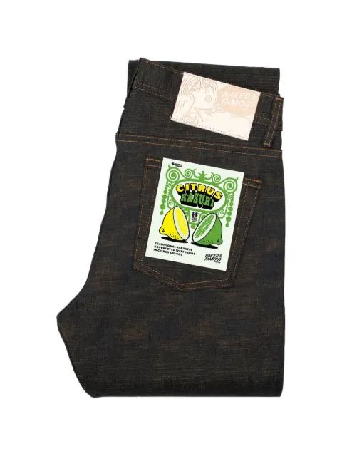 Naked and Famous Weird Guy Citrus Kasuri Selvedge jeans Blue 101136403