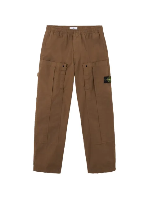 Stone Island 3100007 mercerised organic cotton ripstop pants Brown L1S153100007S0298