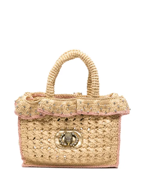 Kurt Geiger London Chelsea embellished ruffled tote bag Neutrals 5584749999
