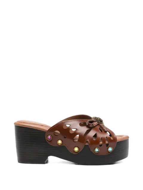Kurt Geiger London cut-out embellished leather sandals Brown 5597031109