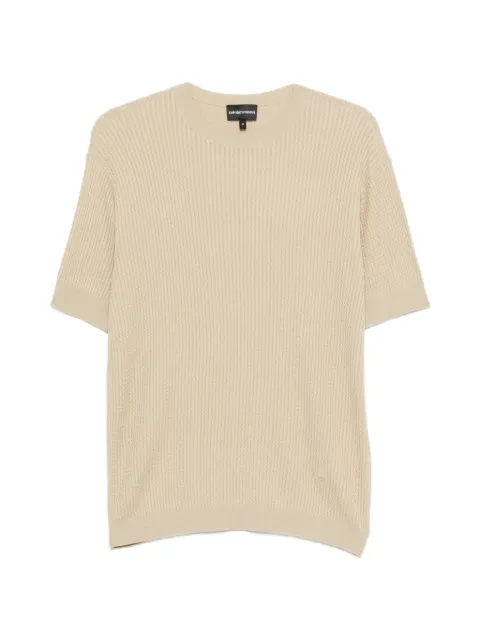 Emporio Armani knitted short-sleeve sweater Neutrals EM004309AF24575