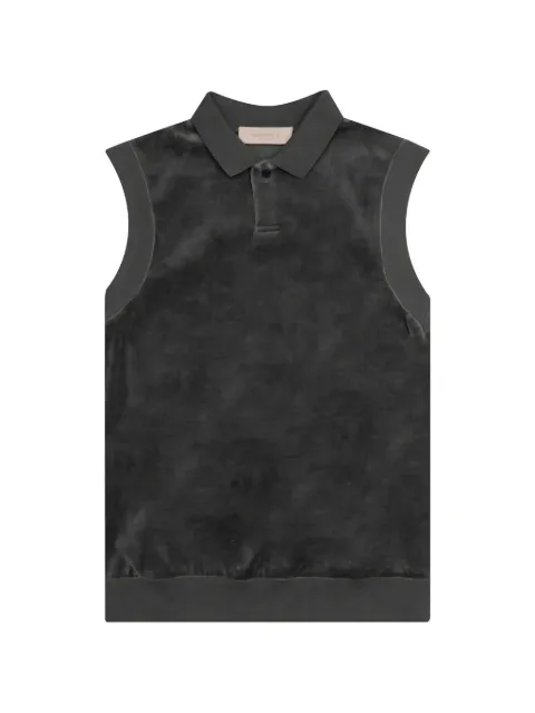 FEAR OF GOD ESSENTIALS velour sleeveless polo shirt Grey 192BT213097FW