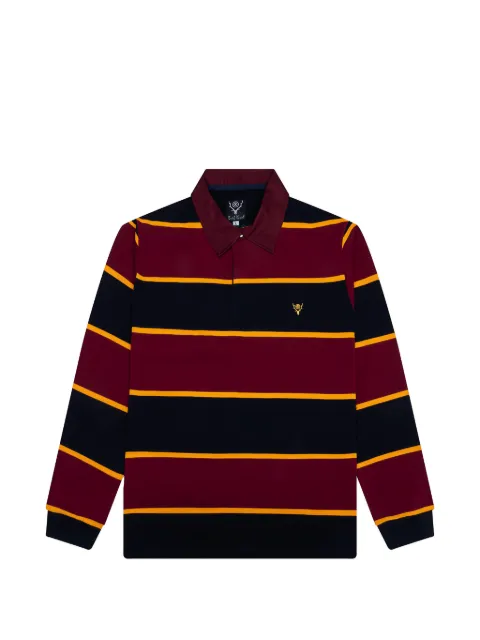 SOUTH2 WEST8 striped collared polo shirt Red RW649B