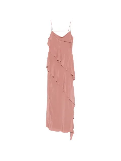 Patrizia Pepe ruffled asymmetric midi dress Pink 2A3020A739