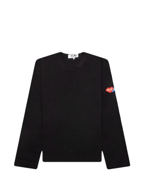 Comme Des Garçons Play x the Artist Invader appliqué-detal long-sleeve T-shirt Black AZT3290511