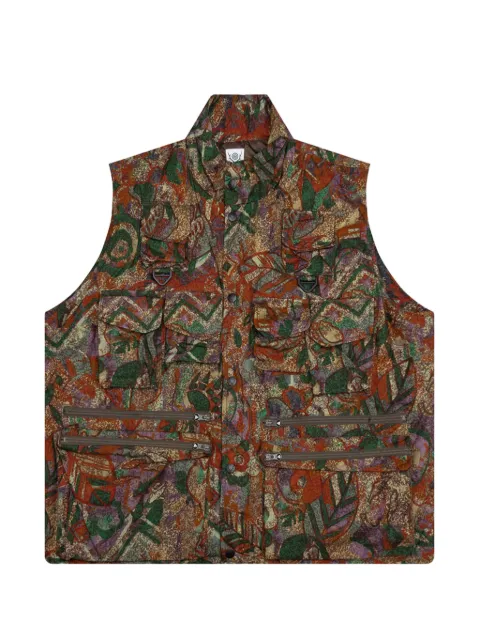 SOUTH2 WEST8 zipped multi-pocket padding vest Green RW556B