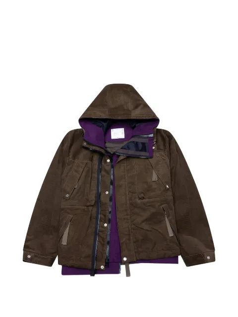 sacai hooded corduroy jacket Brown 2503815M