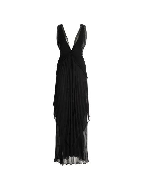 Genny pleated V-neck dress Black 80AJO48100345