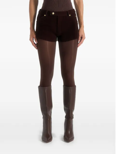 Manière De Voir velvet patent mini shorts Brown WMN4347111VELVET