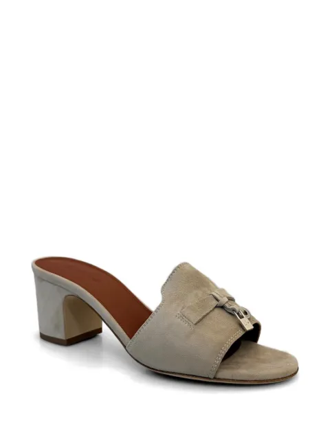 Loro Piana buckled heeled mules Neutrals FAI6406