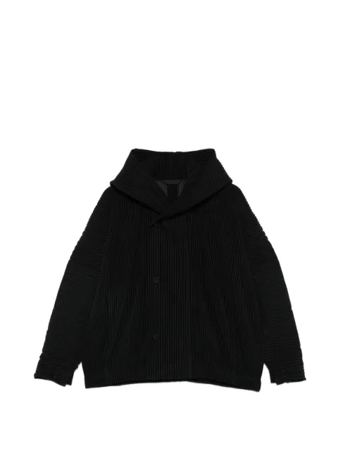 Homme Plissé Issey Miyake March plissé buttoned jacket Black HP66JC03115