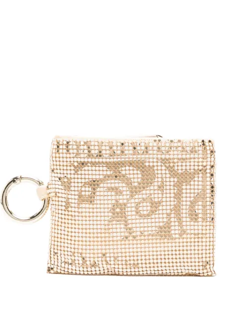 Benedetta Bruzziches bandana-print chainmail wallet Gold 0143164