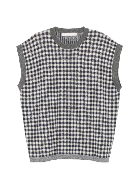 original vintage style gingham-pattern top Blue JESPER