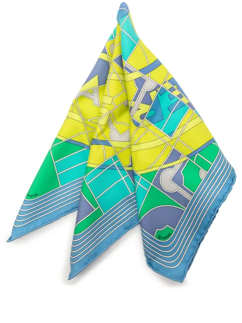 Hermès Pre-Owned 2015-2026 Sport Pocket Square Silk handkerchief Blue T5K12R00DS9ONT1P